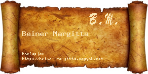 Beiner Margitta névjegykártya